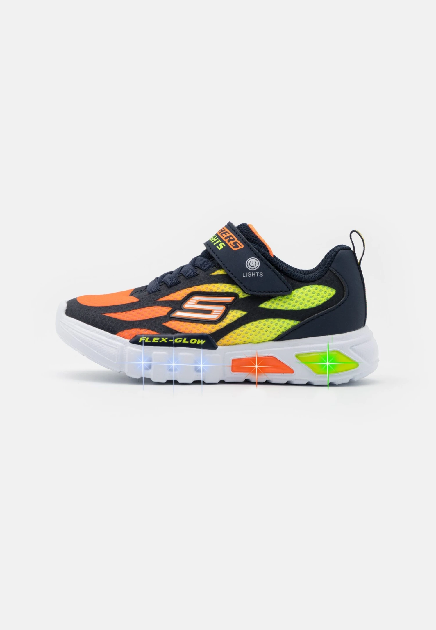 Skechers Flex Glow - Sneakers Laag - Navy/Orange/Yellow 3 Skechers Flex Glow - Sneakers Laag - Navy/Orange/Yellow