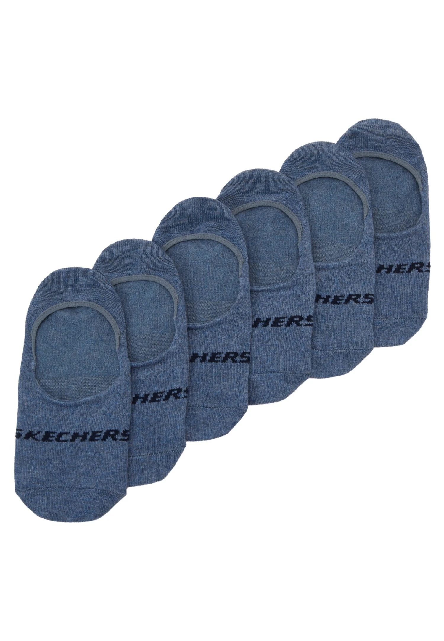 Skechers Basic Footies Ventilation 6Pack - Enkelsokken - Denim Melange 4 Skechers Basic Footies Ventilation 6Pack - Enkelsokken - Denim Melange - Afbeelding 2