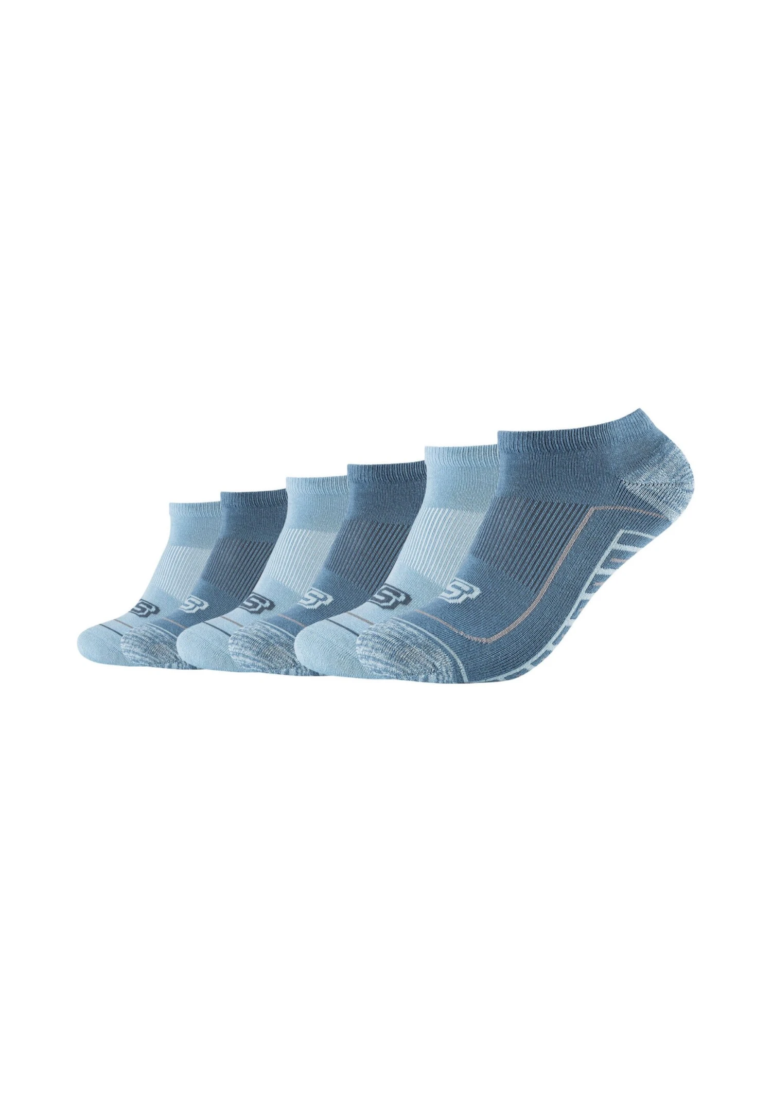 Skechers Basic Cushioned Sneaker 6 Pack - Sokken - China Blue Mix 3 Skechers Basic Cushioned Sneaker 6 Pack - Sokken - China Blue Mix