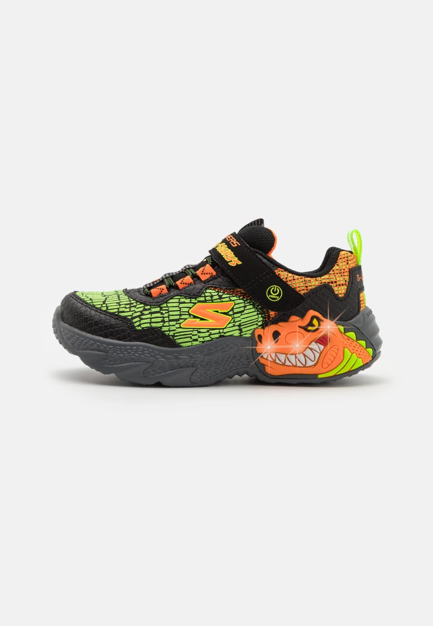 Skechers Dino Lights Unisex - Sneakers Laag - Black/Orange/Green 3 Skechers Dino Lights Unisex - Sneakers Laag - Black/Orange/Green