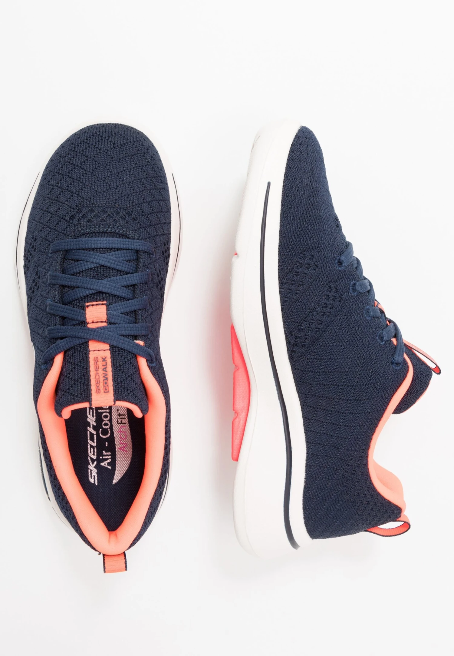Go Walk Arch Fit Lace Up - Hardloopschoenen Neutraal - Navy/Coral 4 Go Walk Arch Fit Lace Up - Hardloopschoenen Neutraal - Navy/Coral - Afbeelding 2