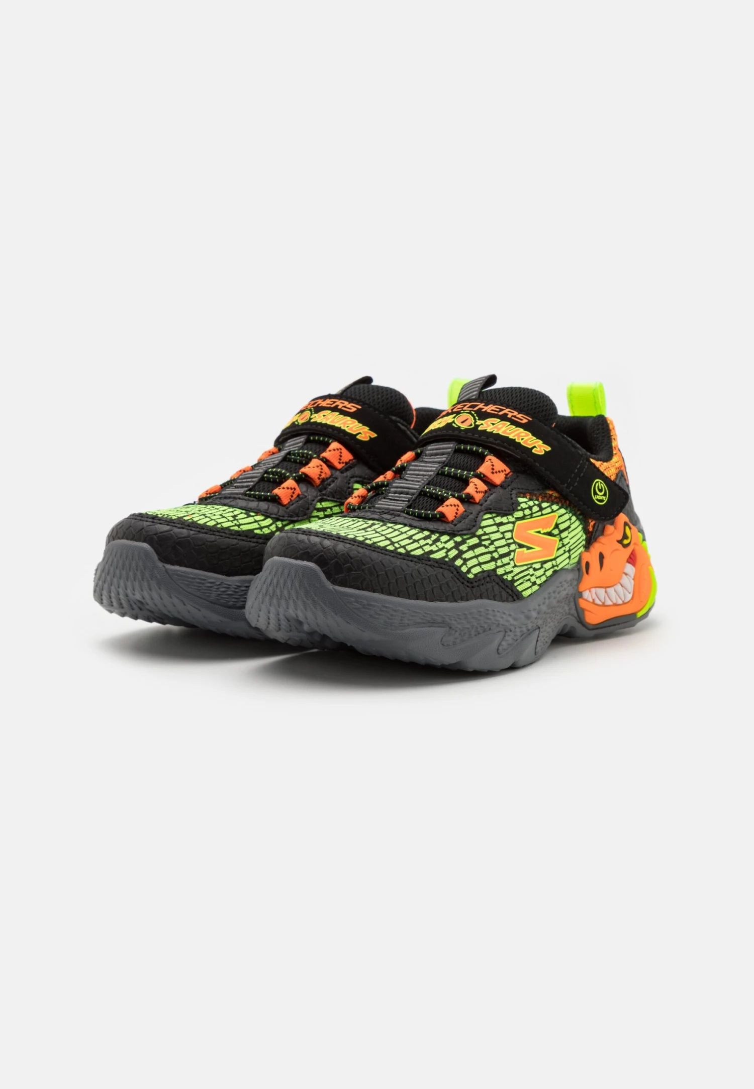 Skechers Dino Lights Unisex - Sneakers Laag - Black/Orange/Green 4 Skechers Dino Lights Unisex - Sneakers Laag - Black/Orange/Green - Afbeelding 2
