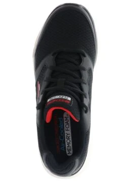 Sneakers Laag - Black Leather/Mesh/Pu/Red Trim -Skechers d6f465b6d9f64b3ca7a048ff40a5eadc