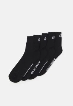 Skechers Online Basic Cushioned Quarter 4 Pack Unisex - Sokken - Black